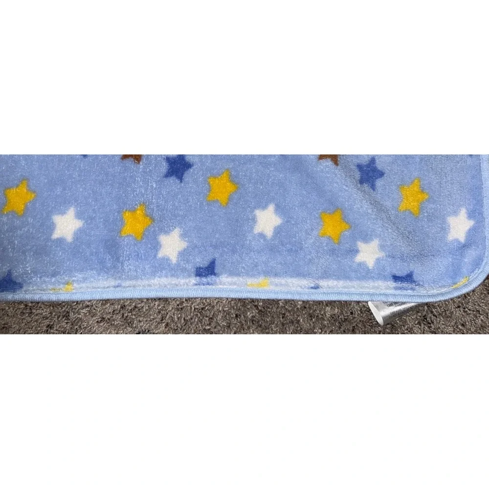 Regent Baby Products Blue with Stars Football/baseball/soccer Plush Star Blanket